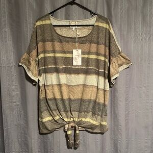 TRU Self Striped Tie-Up Top
